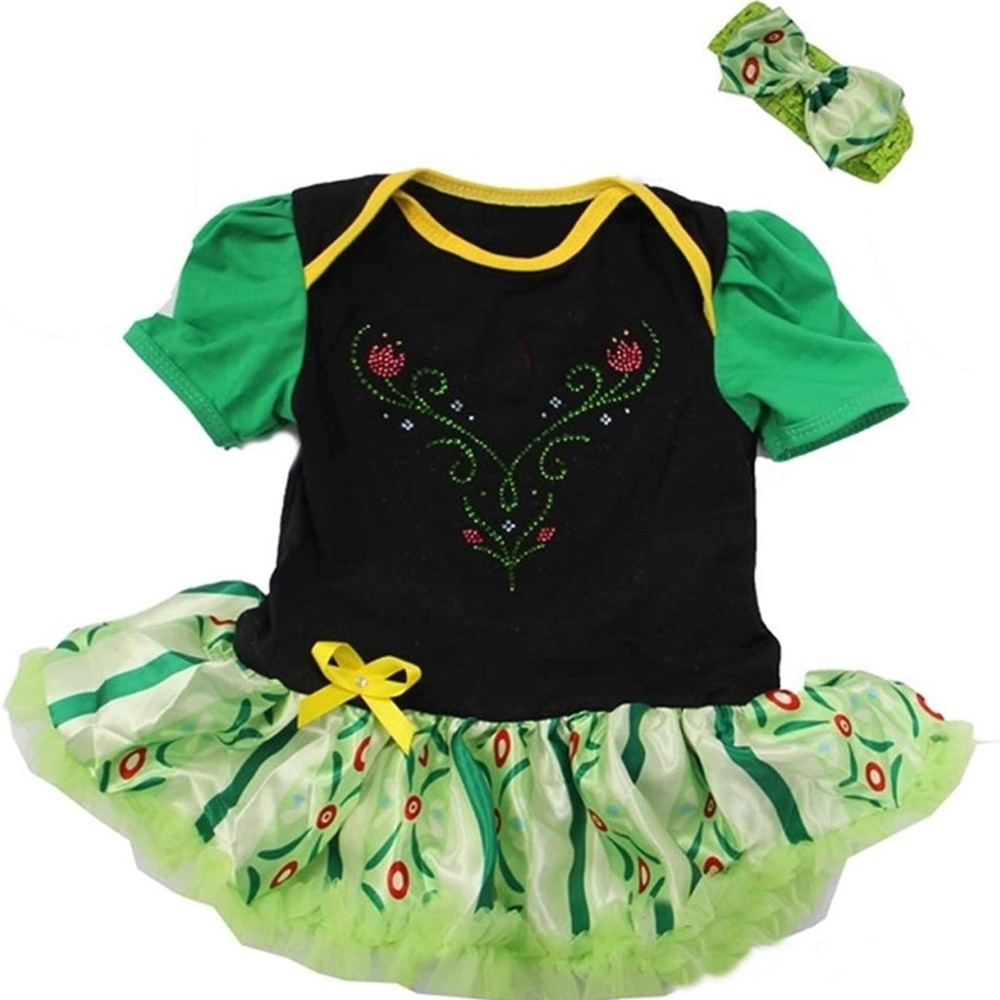 Baby Princess Anna Coronation Costume Bodysuit Dress XL Green Frozen